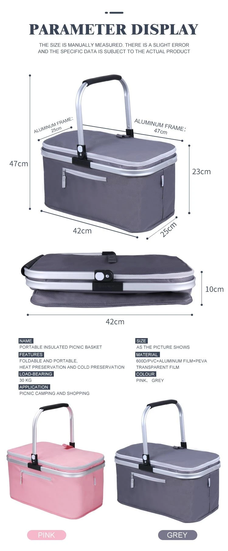 Amazon Foldable Picnic Basket Cooler Bag 2
