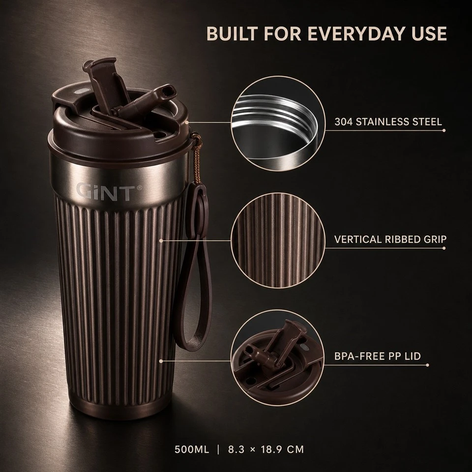 500ML Double Drink Vertical Striped Coffee Cup Supplier suppliers