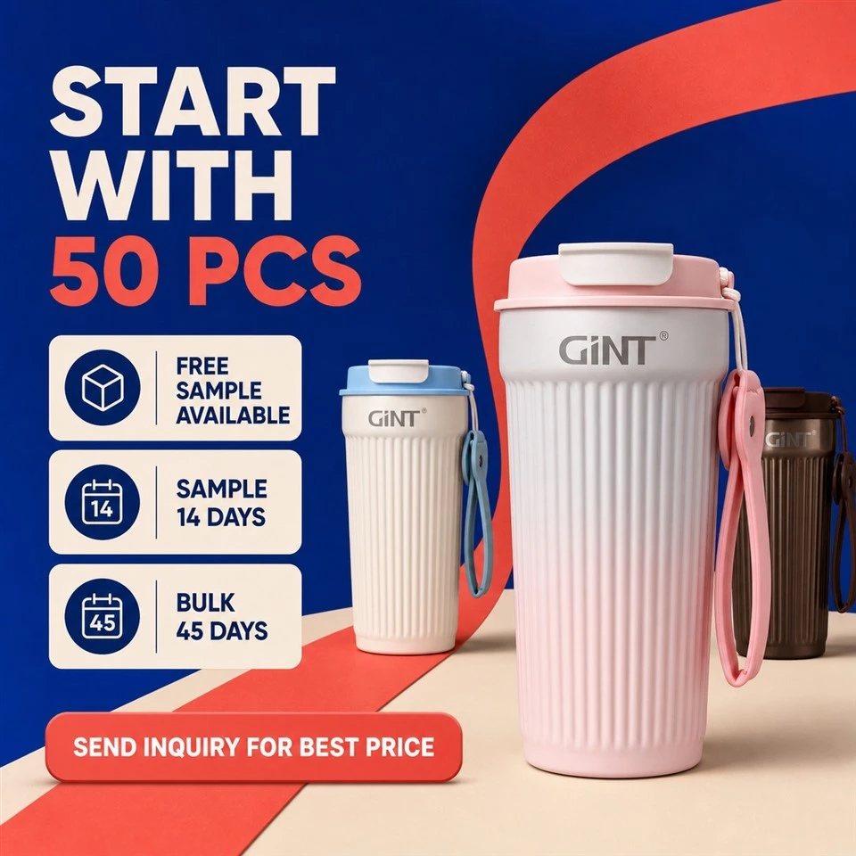 500ML Double Drink Vertical Striped Coffee Cup Supplier price
